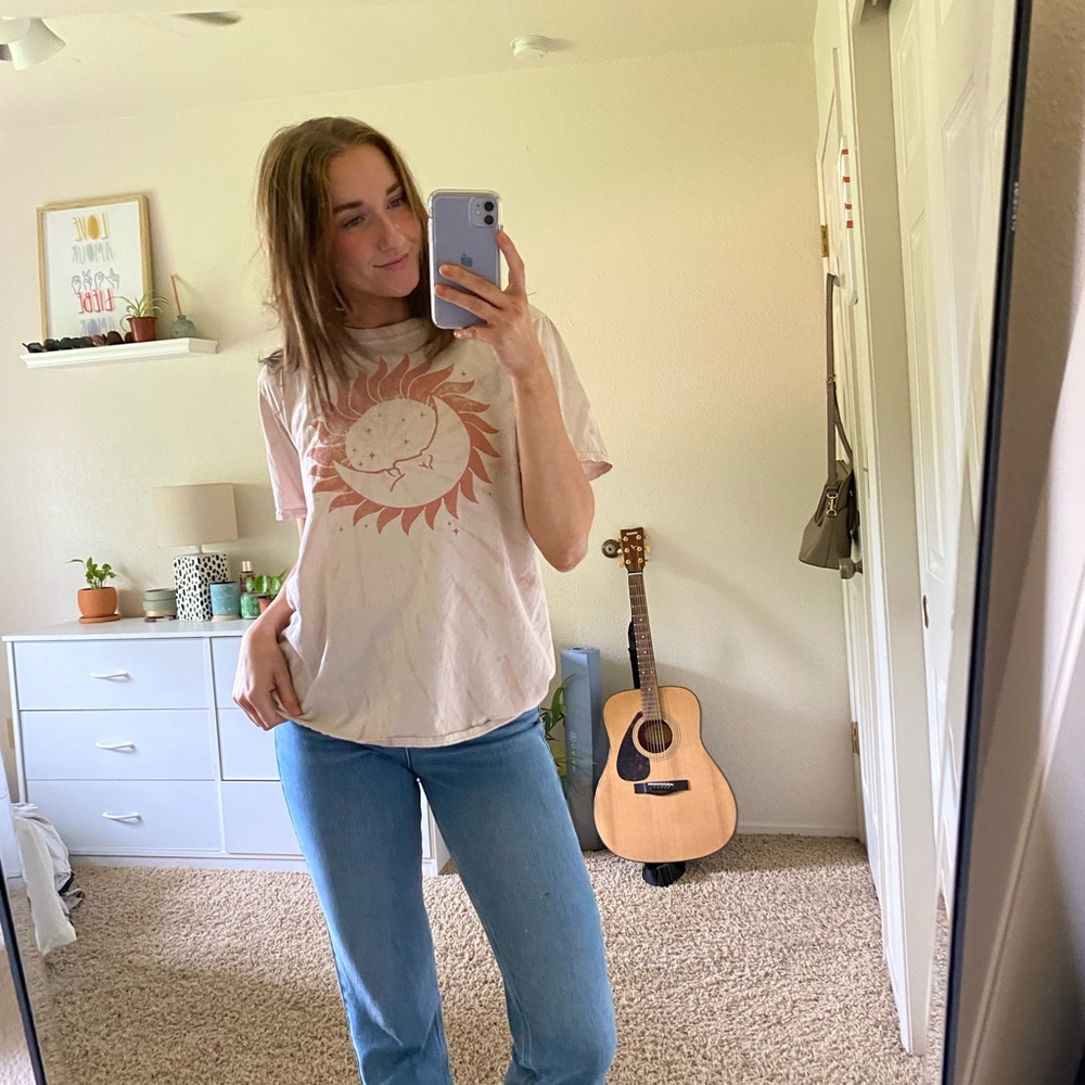 PacSun pink tiedye oversized tee